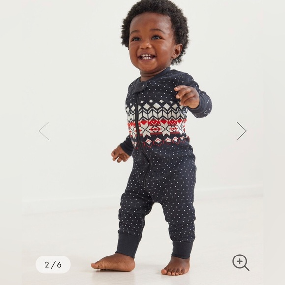 Hanna Andersson baby zip sleeper in heritage fair isle in black - Picture 3 of 3